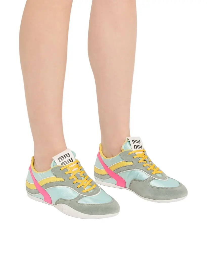 Miu Miu Colorblock Nylon Tech Runner Sneakers