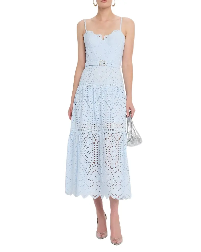 Generation Love Zuria Belted Eyelet Maxi Dress