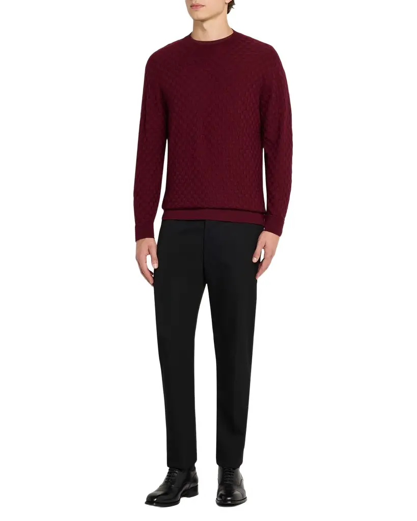 Giorgio Armani Men 's Quadrant Knit Cashmere and Silk Crewneck Sweater