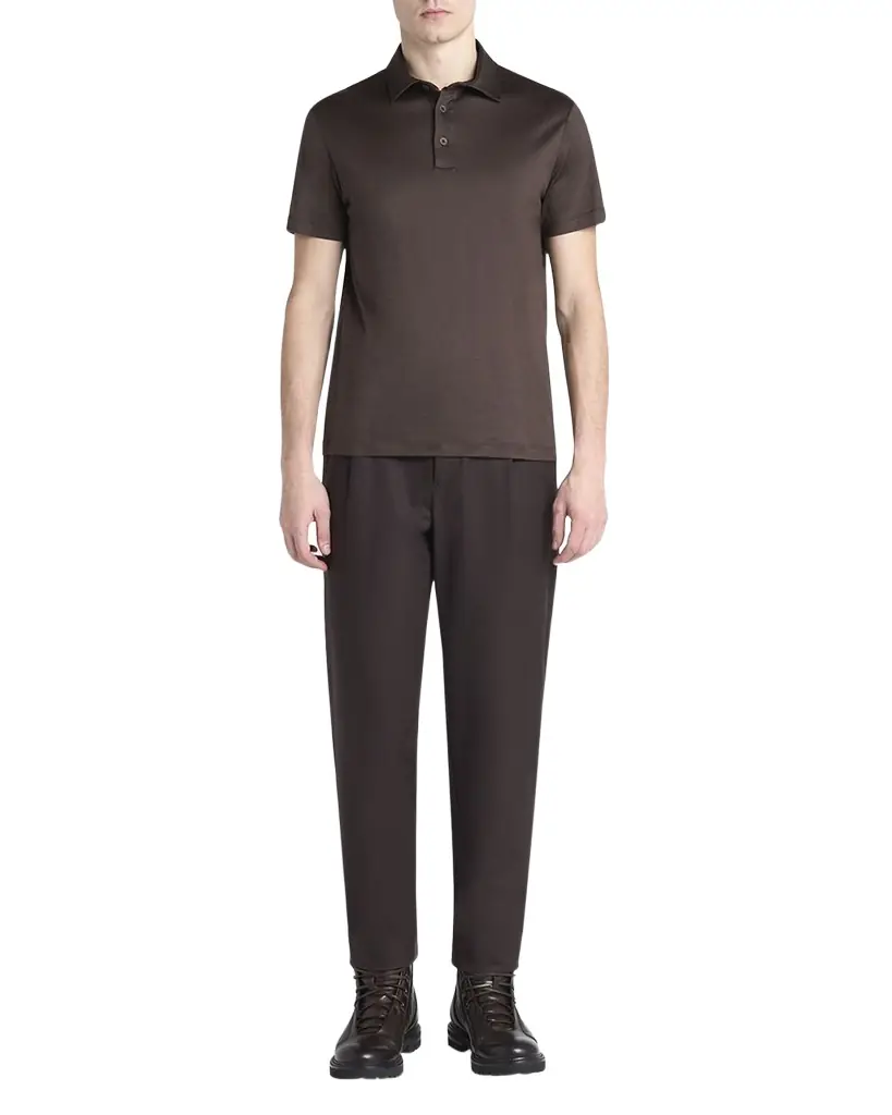 Giorgio Armani Men 's Silk and Cotton Polo Shirt