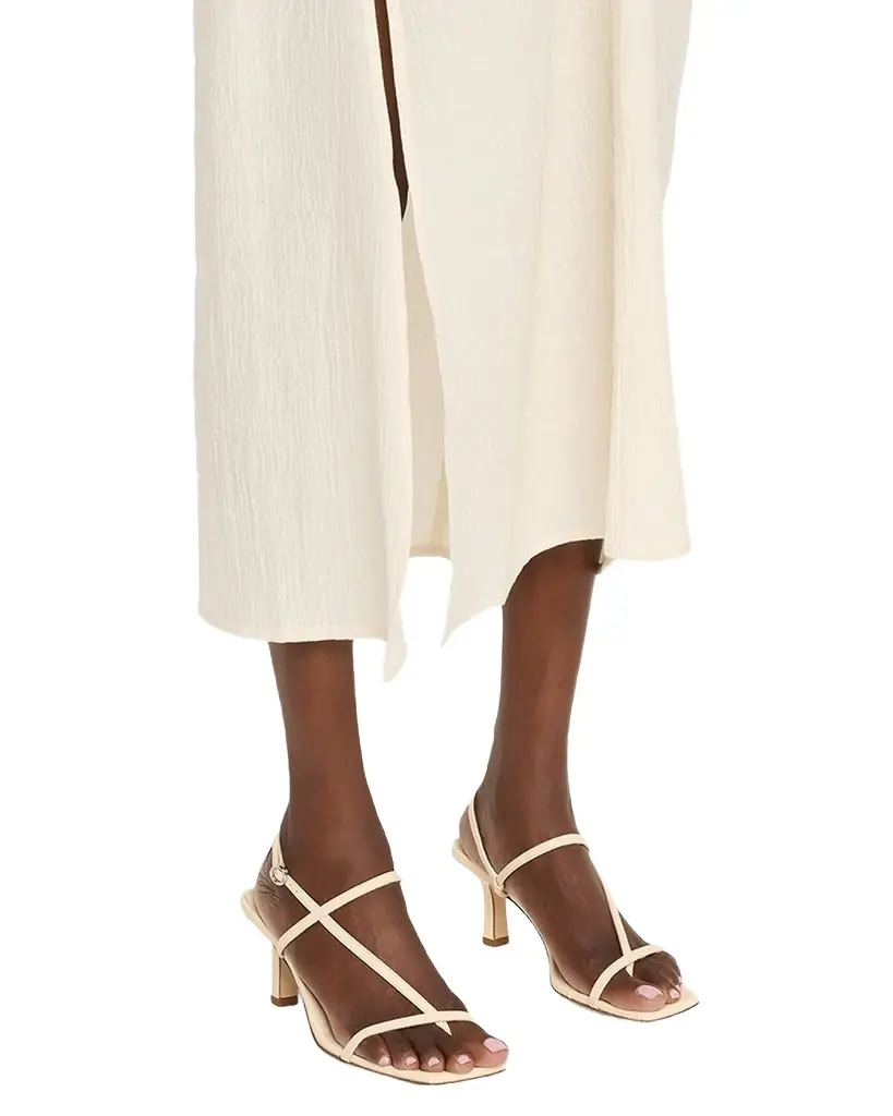Aeyde 65mm Elise Metallic Nappa Leather Sandals