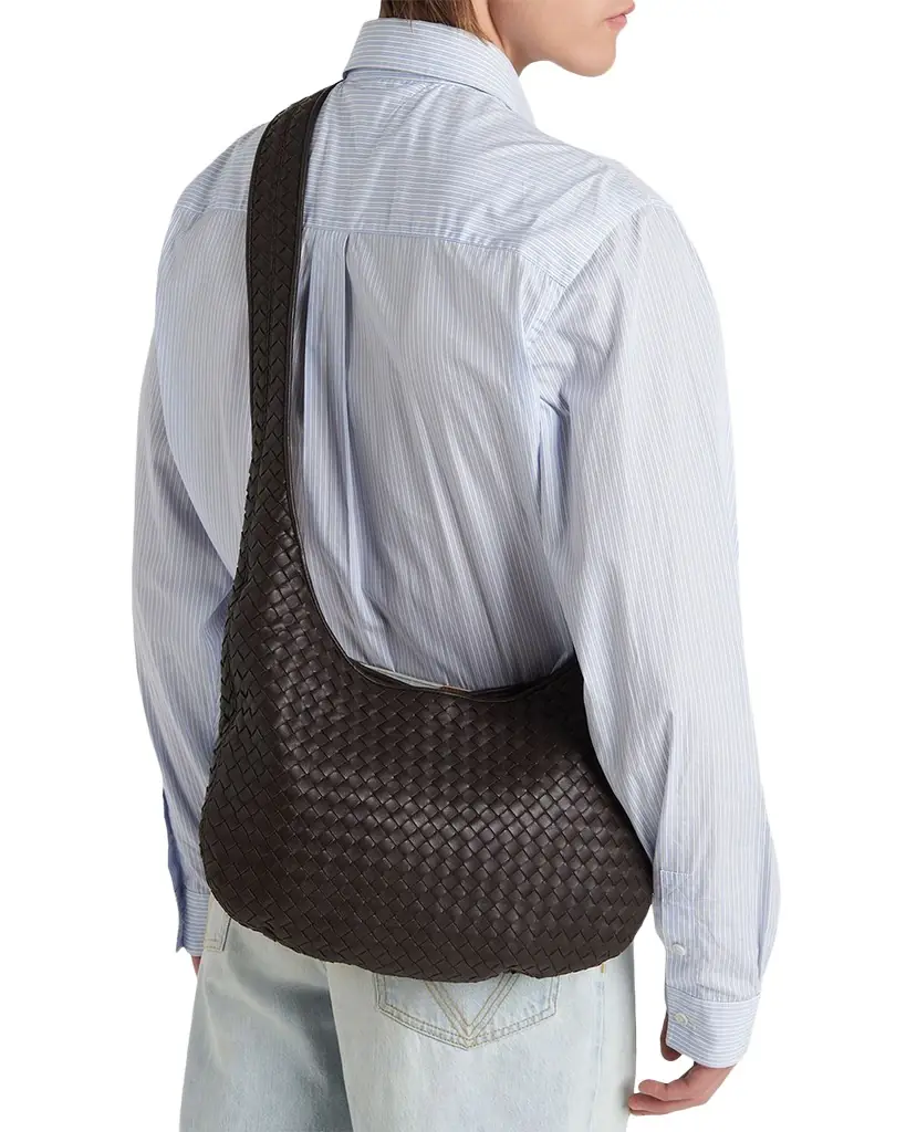 Bottega Veneta Men 's Small Veneto Intrecciato Leather Shoulder Bag