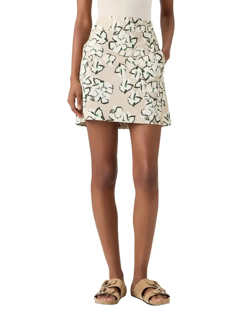 Akris punto Floral Stretch Denim Mini Skirt - Women's Clothing
