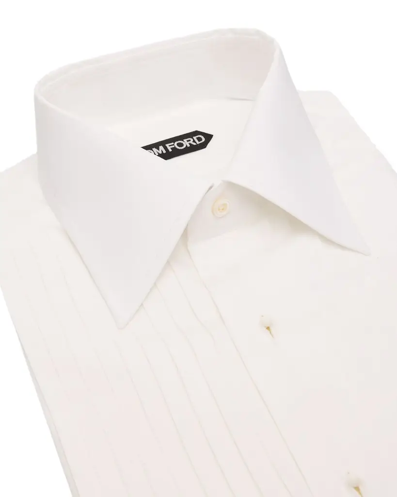 TOM FORD Men 's French Cuff Pleated Dress Shirt