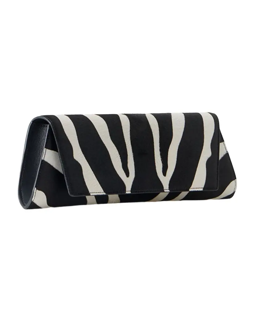 Akris Small Zebra-Print Calf Hair Clutch Bag - Women's Bags