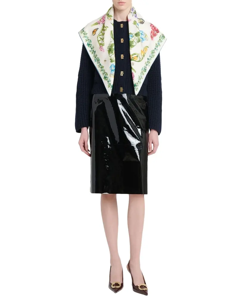Ferragamo Eden Shoes-Print Silk Scarf