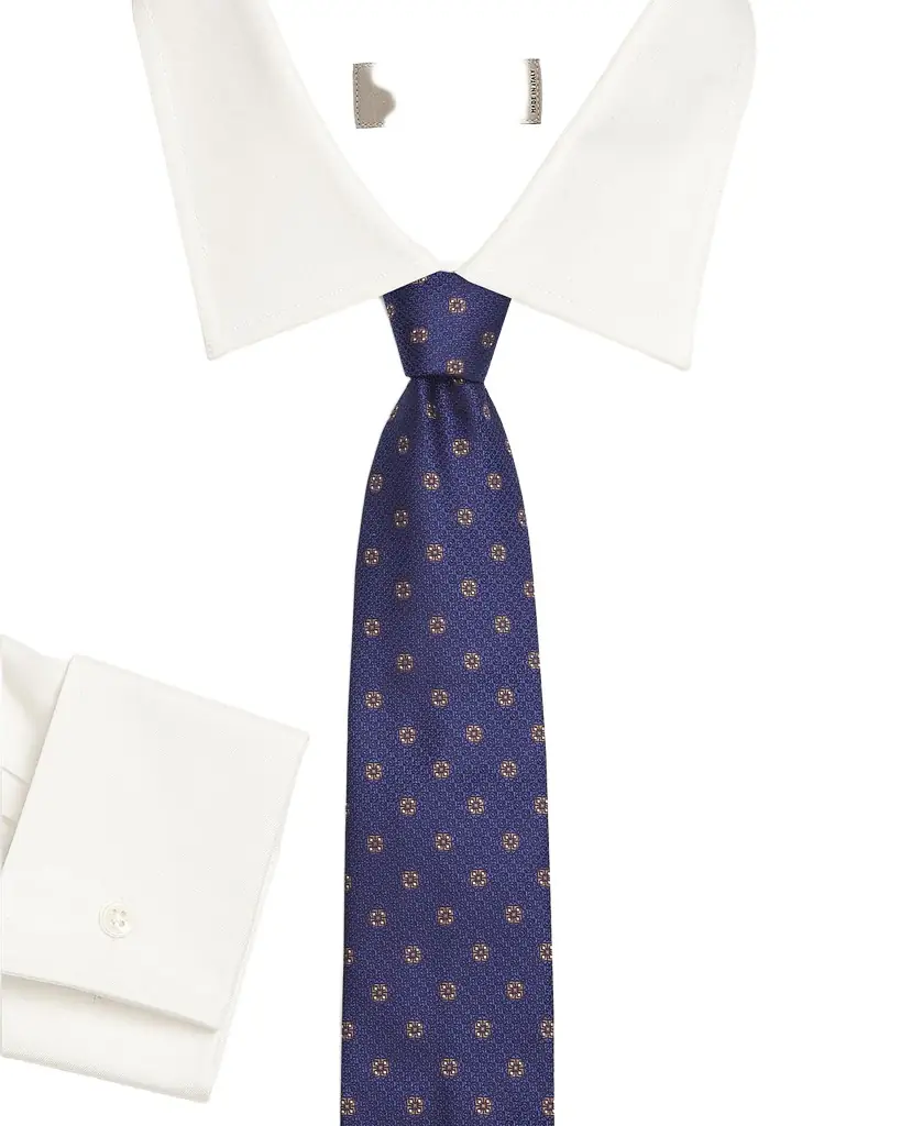 Canali Men 's Textured Medium Silk Tie, Blue