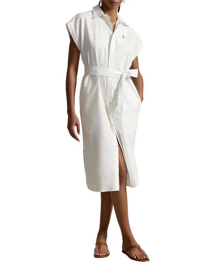 Polo Ralph Lauren Belted Cotton Oxford Shirtdress