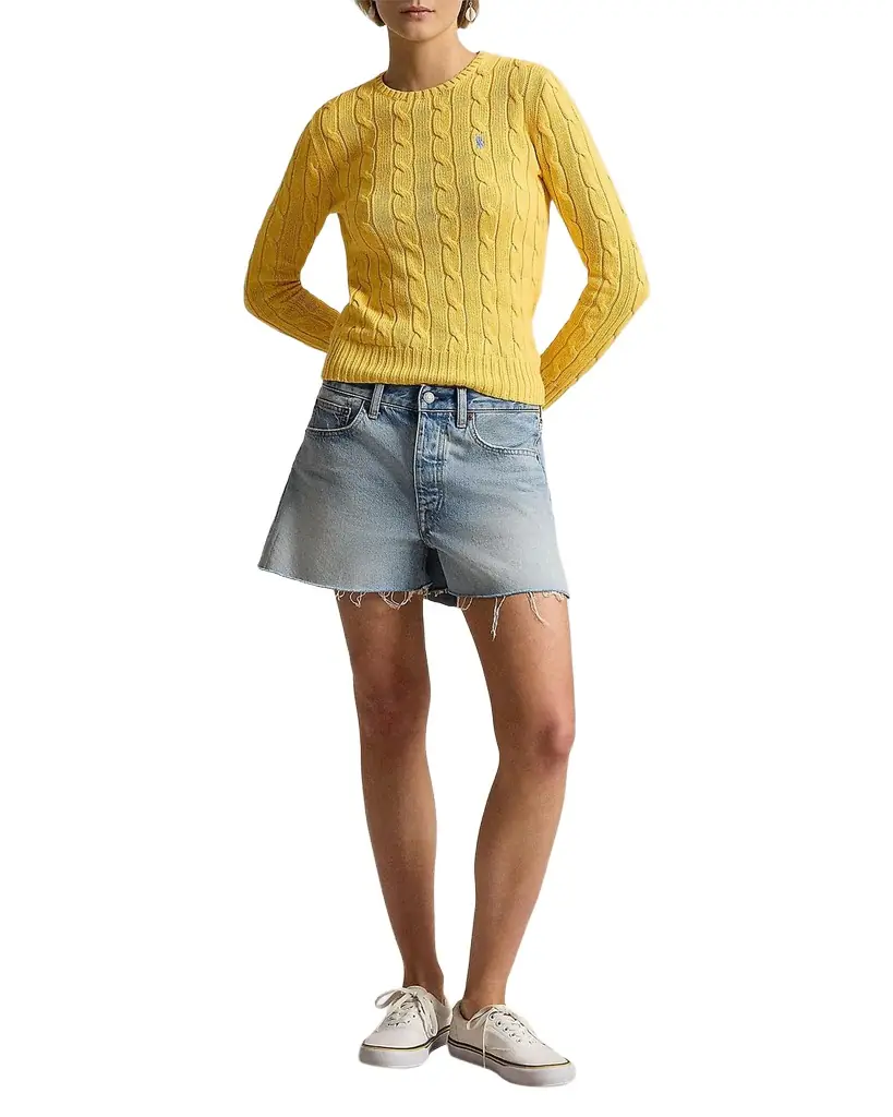 Polo Ralph Lauren Cable-Knit Cotton Crewneck Sweater