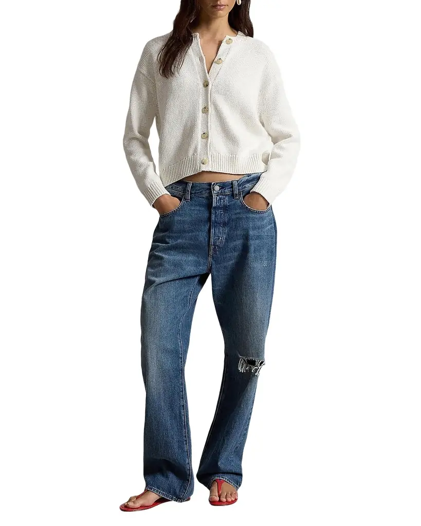 Polo Ralph Lauren Linen-Blend Crewneck Cardigan