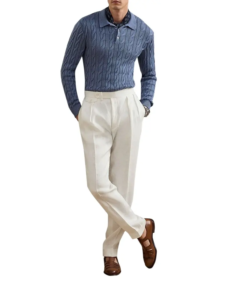 Ralph Lauren Purple Label Gregory Hand-Tailored Linen Trouser