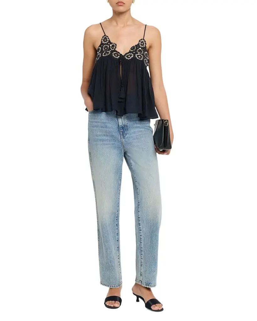 Ulla Johnson Alessia Embroidered Gauze Tank Top