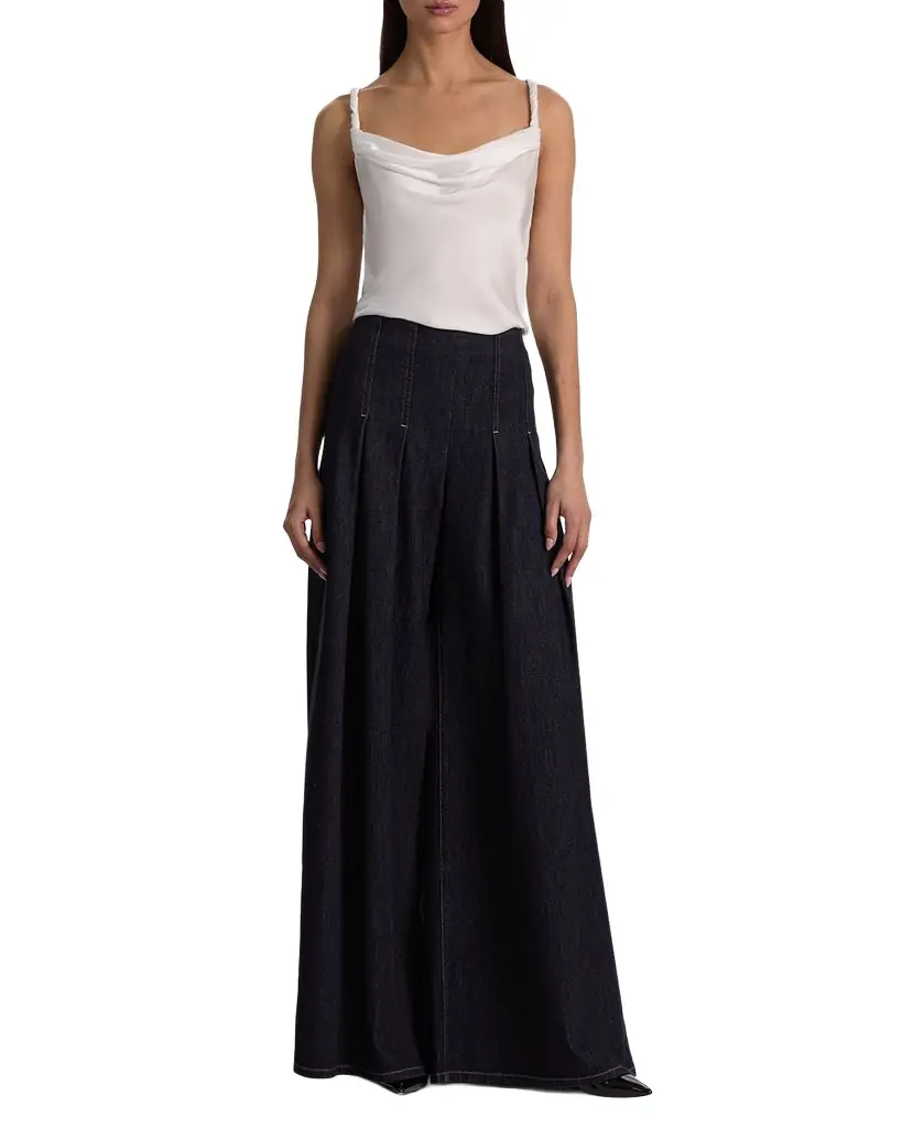 ALICE + OLIVIA Monique Twist Strap Cowl-Neck Blouse