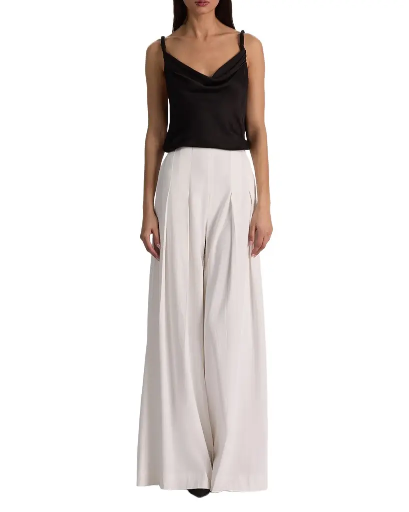 ALICE + OLIVIA Monique Twist Strap Cowl-Neck Blouse