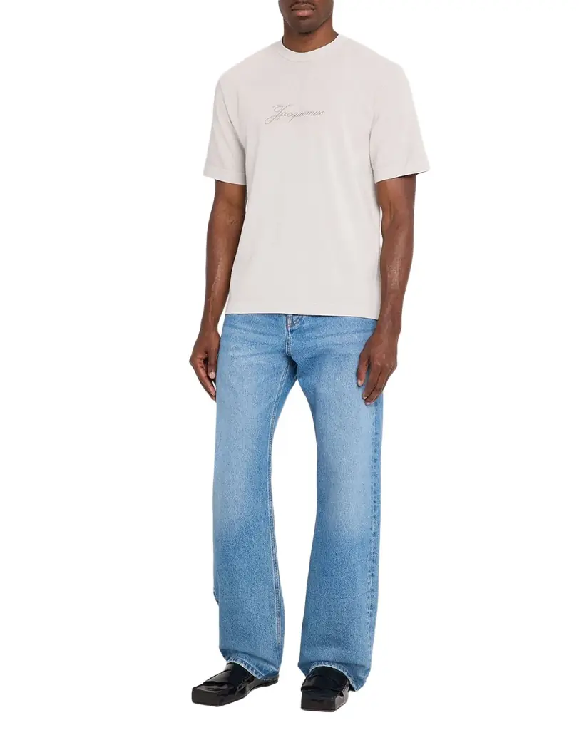 Jacquemus Men 's Embroidered Logo Script Crewneck T-Shirt