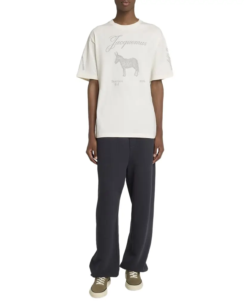 Jacquemus Men 's Embroidered Le Paysan Crewneck T-Shirt