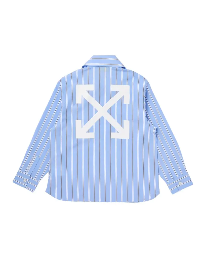 Off-White Boy 's Embroidered Striped Shirt, Size