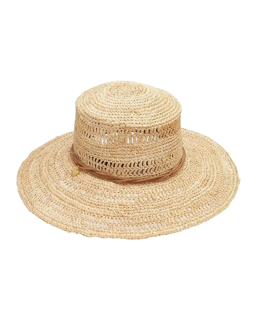 Rag & Bone Crochet Raffia Boater Hat