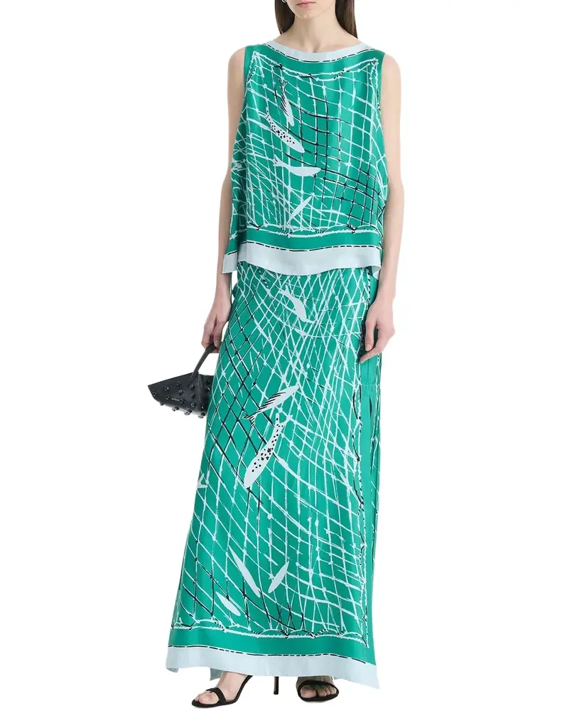 Altuzarra Linnie Printed Silk Maxi Skirt