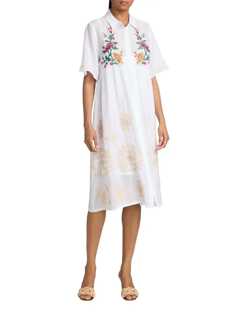 johnny was embroidered midi dress Johnny Was Embroidered Midi Dress