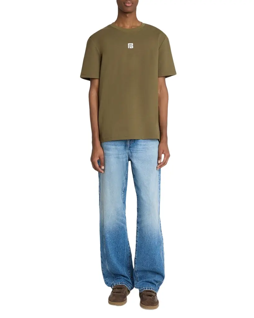 Balmain Men 's Embroidered PB Logo T-Shirt