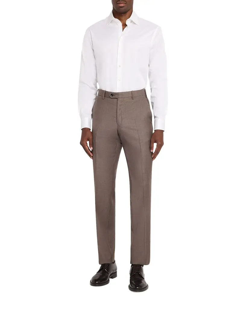 Giorgio Armani Men 's Sharkskin Wool Flat-Front Trousers
