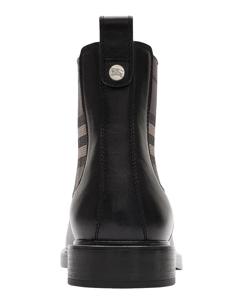 Burberry Men 's Pembroke Leather & Check Chelsea Boots