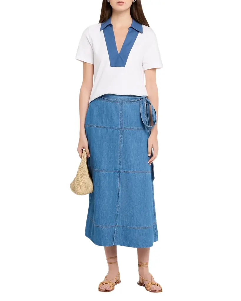 Tanya Taylor Hudley Denim Midi Skirt - Women's Clothing