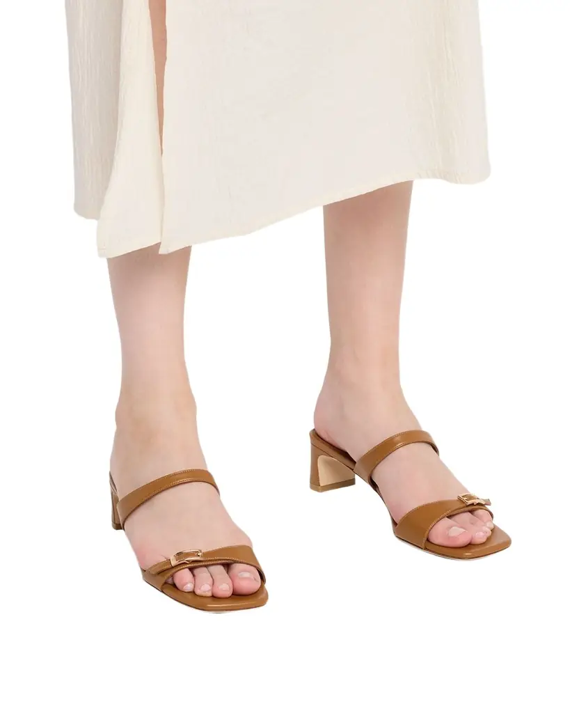 Stuart Weitzman 40mm Baby Babette Leather Slide Sandals