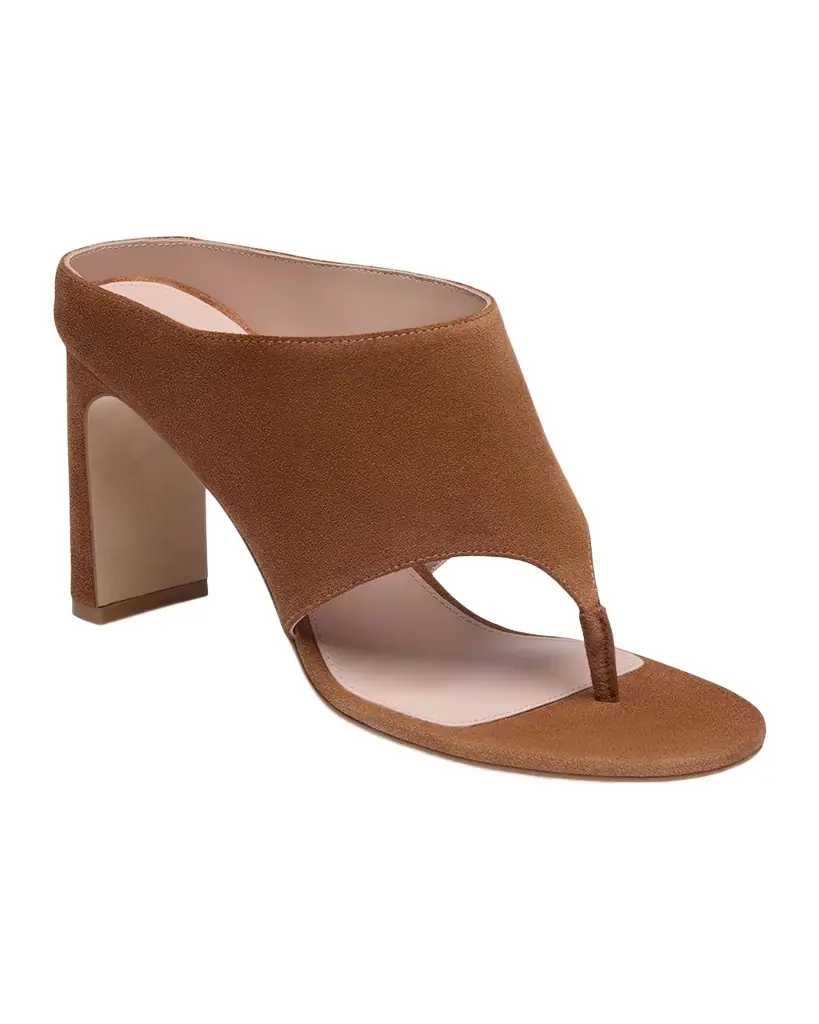 Stuart Weitzman 85mm Babette Suede Thong Sandals