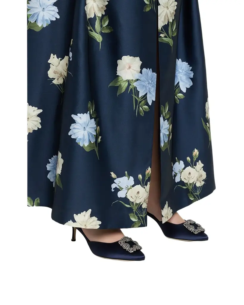 Manolo Blahnik 50mm Hangisli Satin Slingback Pumps