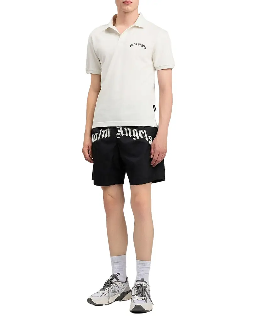 Palm Angels en 's Curved Logo Nylon Swim Trunks