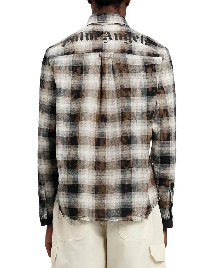Palm Angels Men 's Classic Back-Logo Check Button-Down Shirt