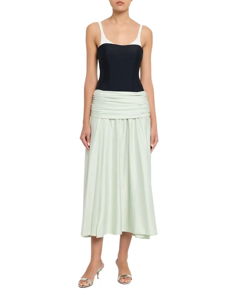 SIMKHAI Gianna Draped Midi Skirt