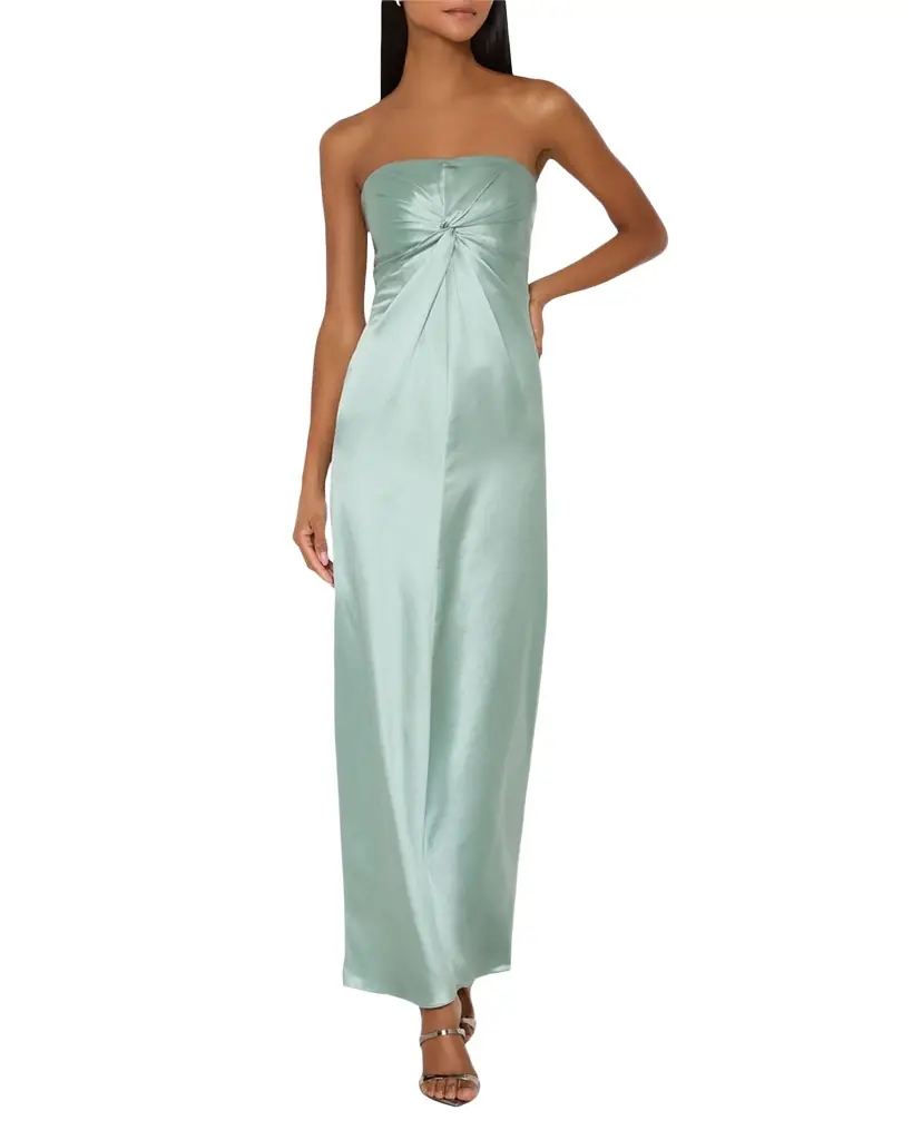 Milly Michell Strapless Satin Maxi Dress