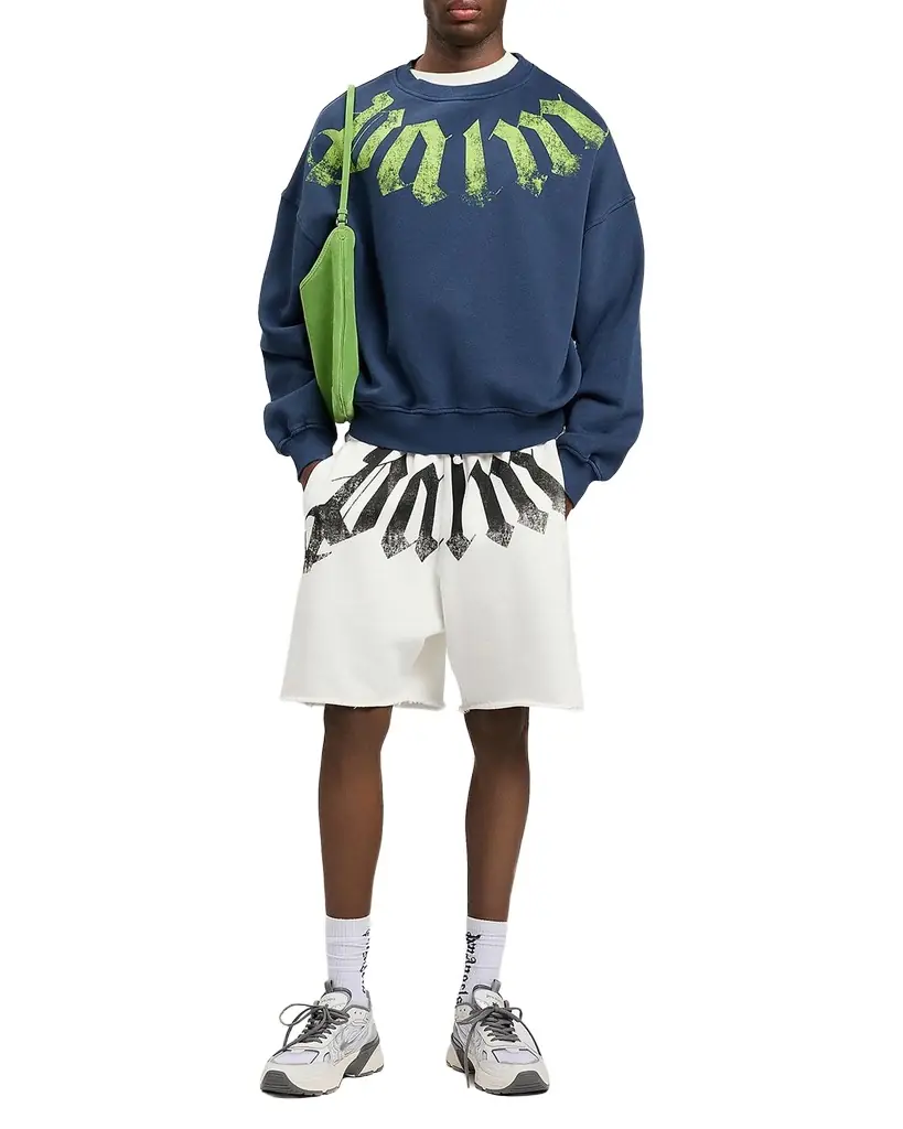 Palm Angels Men 's Big Neck-Logo Cotton Sweatshirt