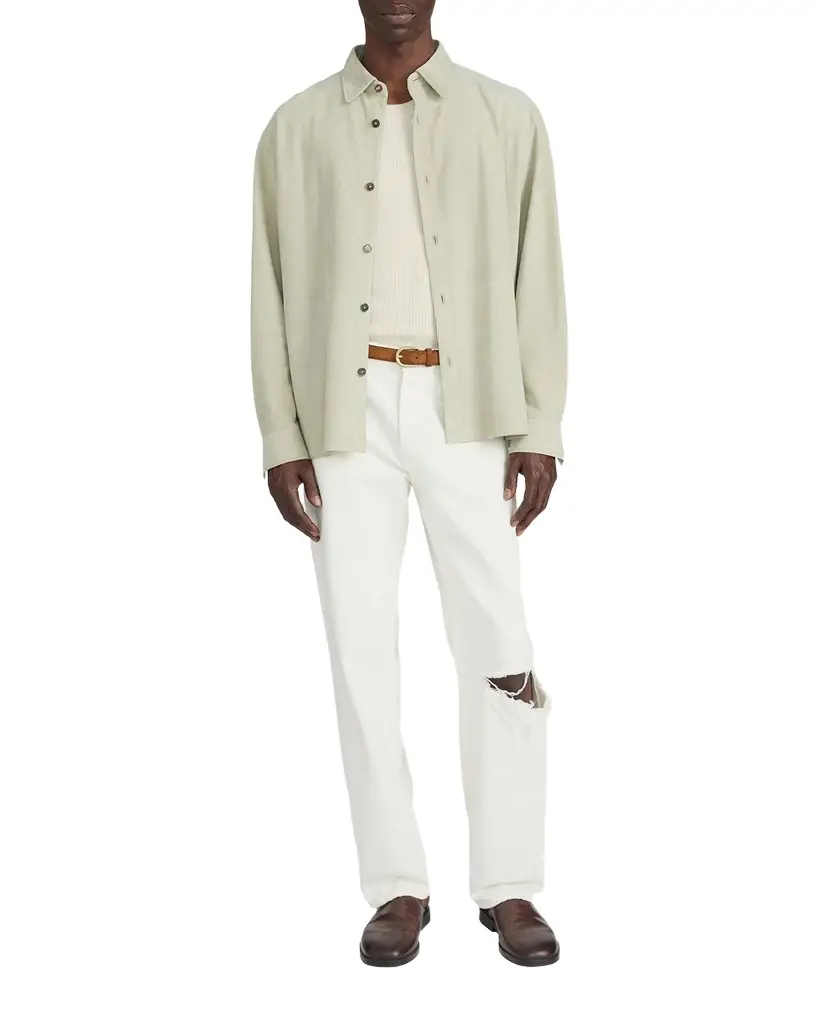 FRAME Men 's Suede Button-Down Shirt