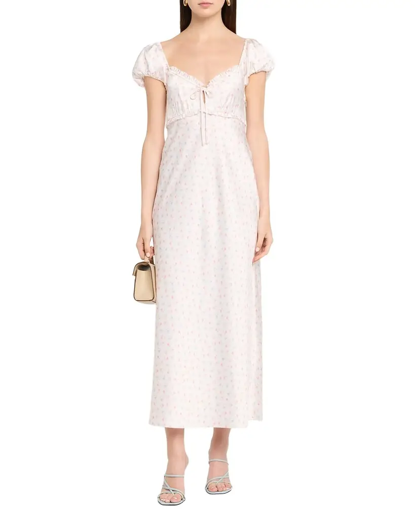 LoveShackFancy Epone Floral Puff-Sleeve Maxi Dress