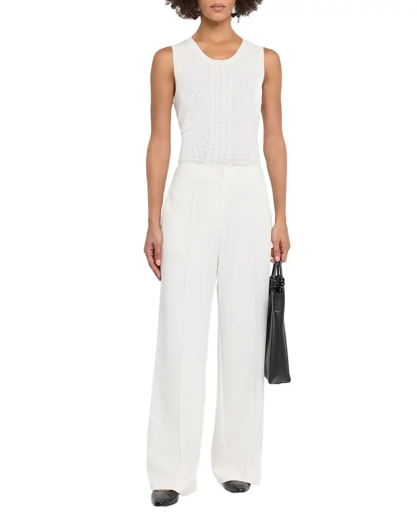 Elie Tahari The Steele Pointelle-Knit Sweater Tank