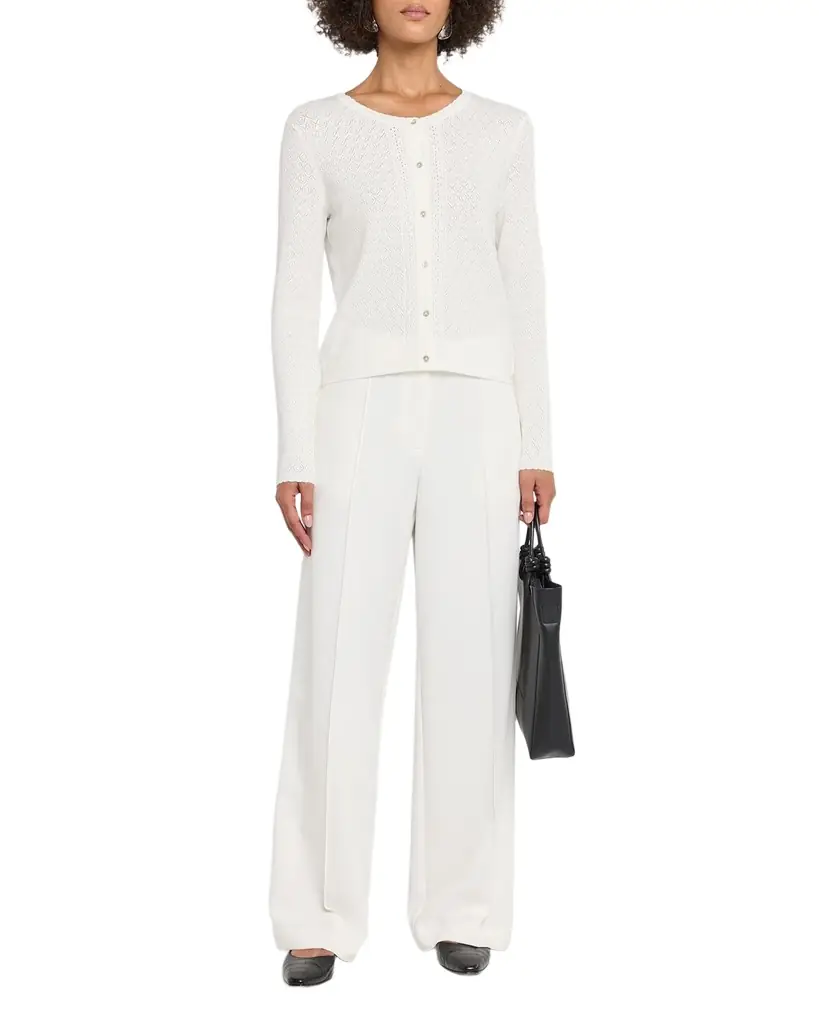 Elie Tahari The Steele Pointelle-Knit Cardigan