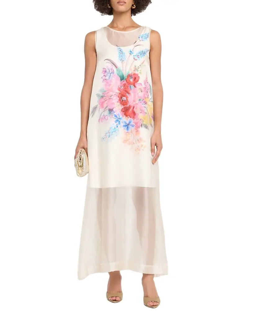 Elie Tahari Alexis Sleeveless Floral-Print Maxi Dress