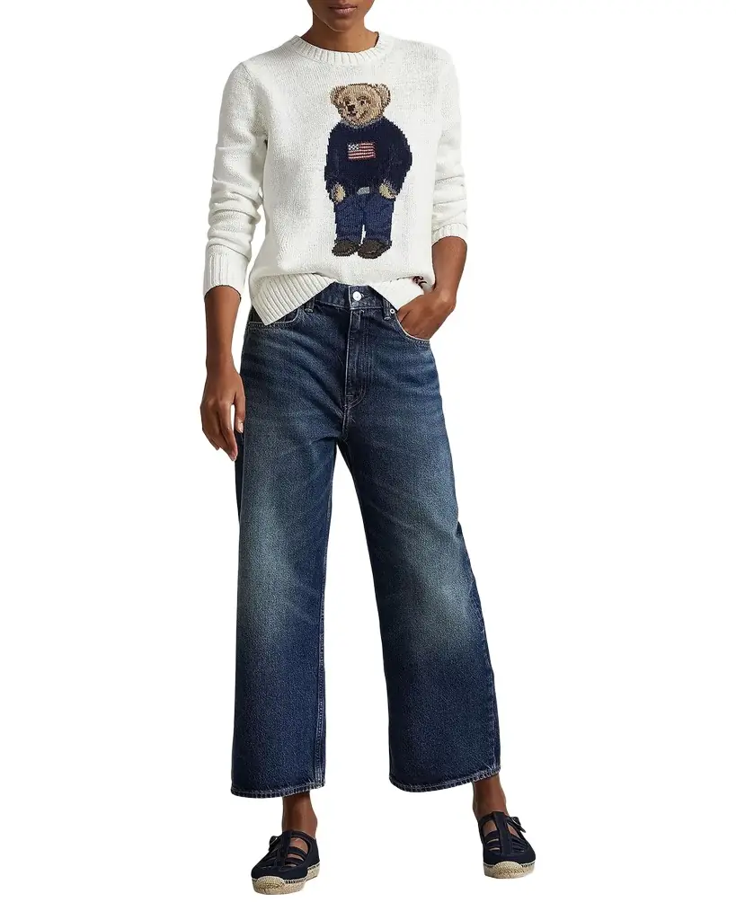 Polo Ralph Lauren Polo Bear Linen-Cotton Crewneck Sweater
