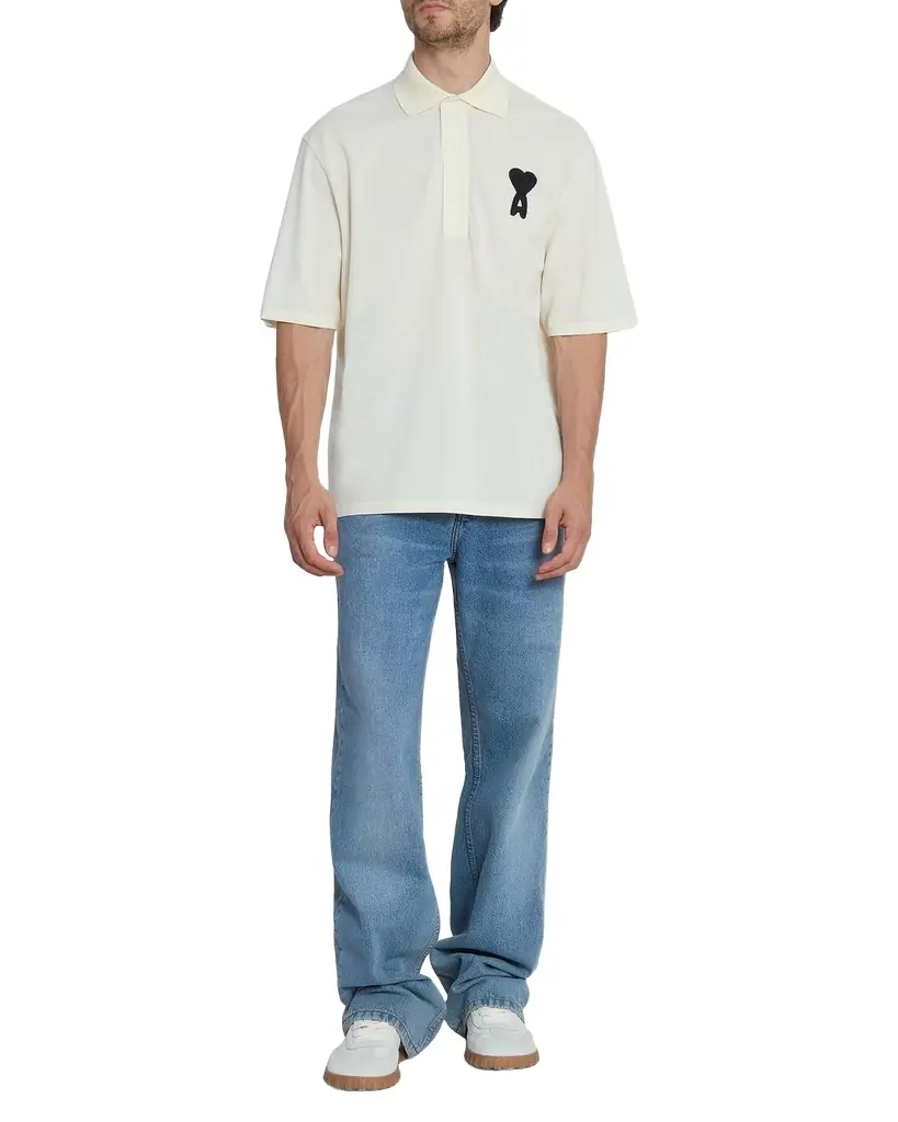 Ami Paris Ami de Coeur Relaxed Polo Shirt - Women's Clothing