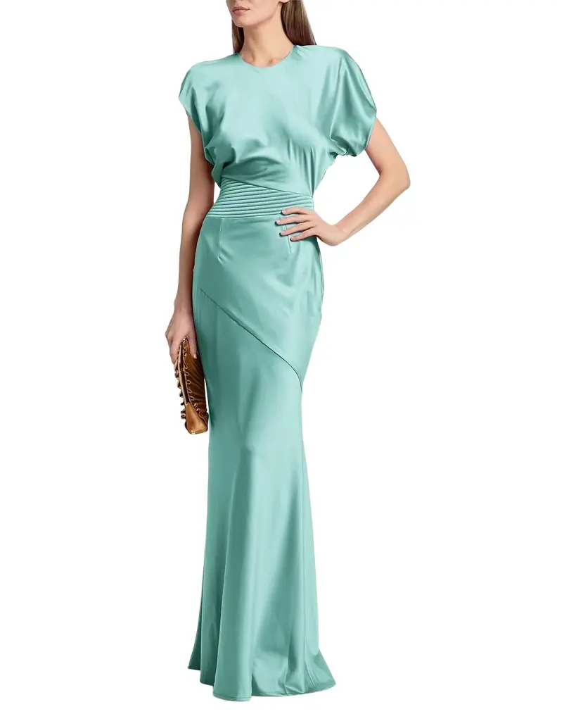 ZHIVAGO Bond Draped Stretch Satin Mermaid Gown