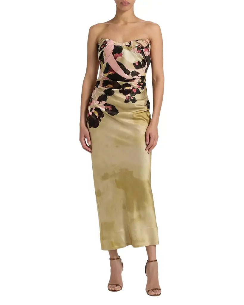 Acler Bowers Floral Satin Maxi Dress