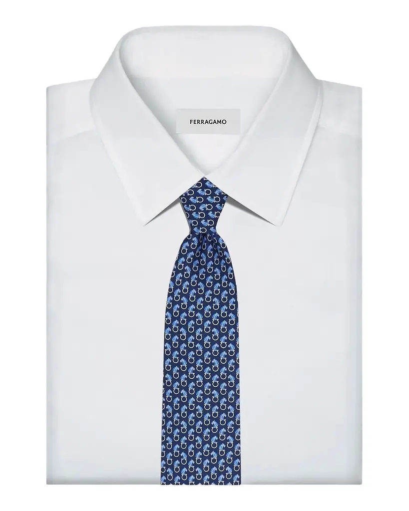 Ferragamo Ambra Animal-Print Silk Tie