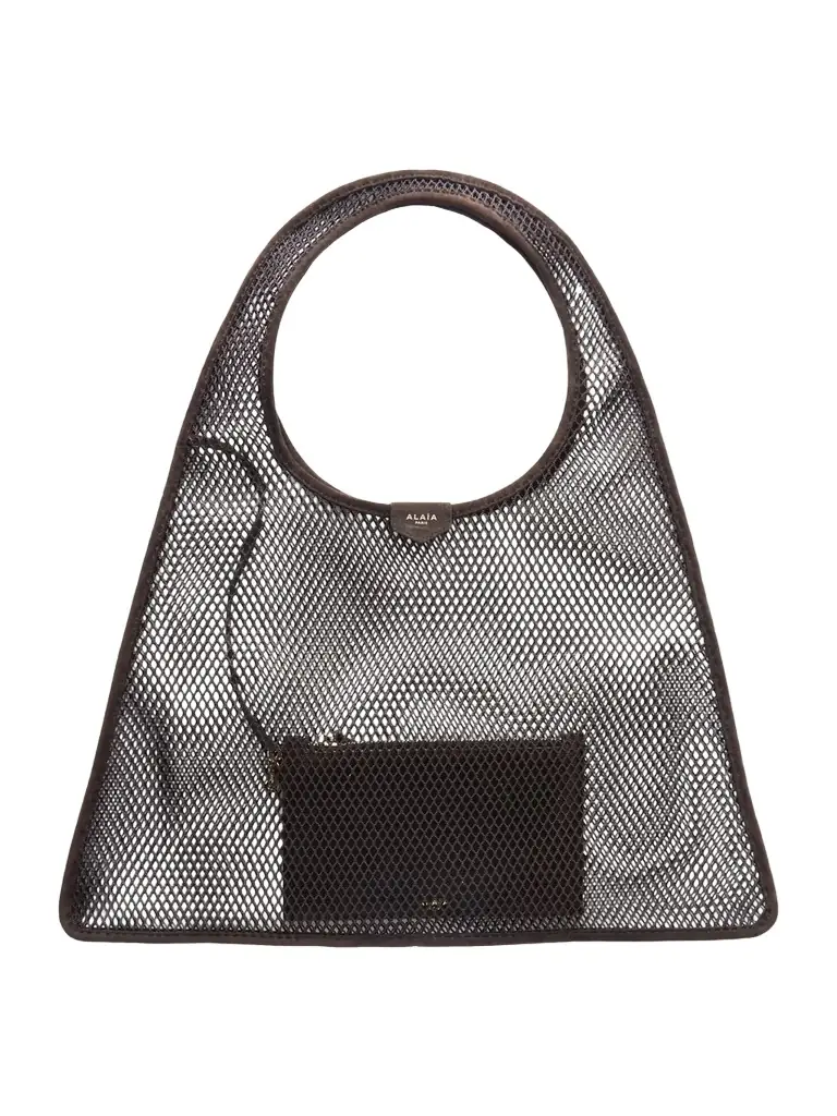 Alaïa One Piece Suede-trimmed Mesh Shoulder Bag - Women's Bags