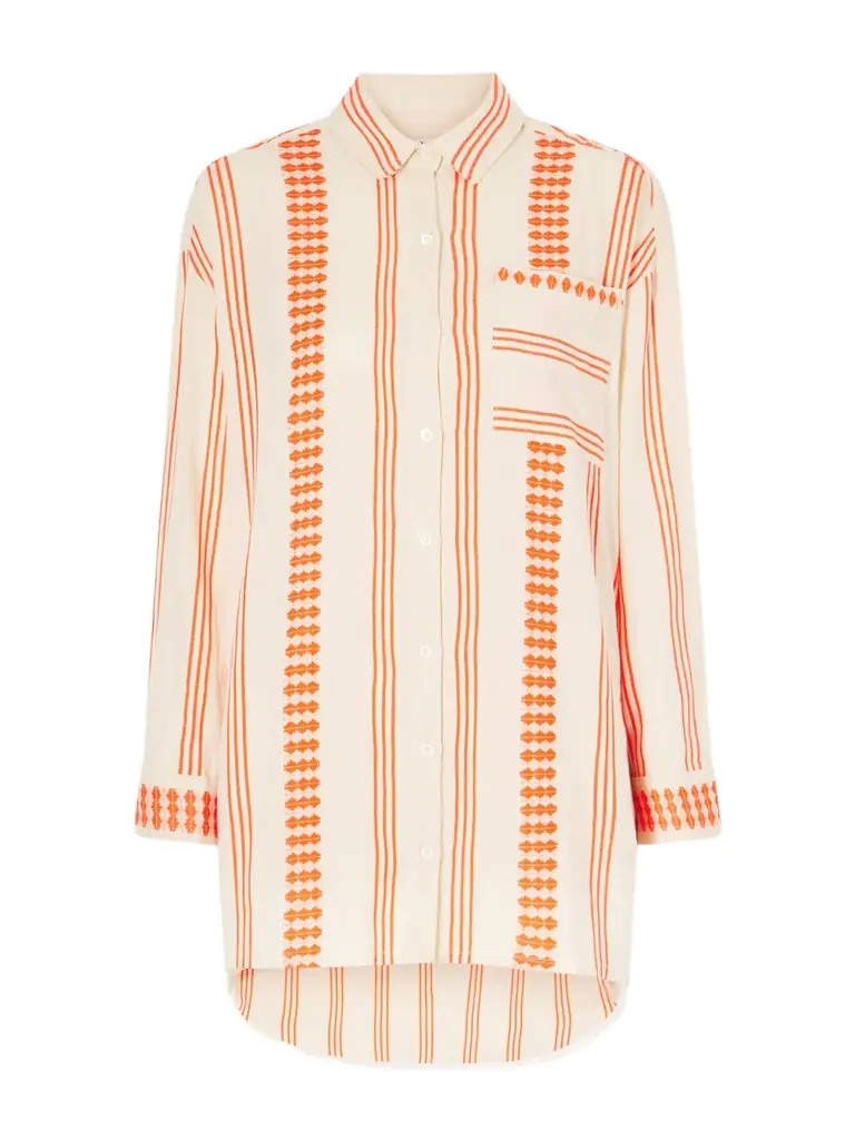 Lemlem Mariam Asymmetric Striped Cotton-blend Shirt