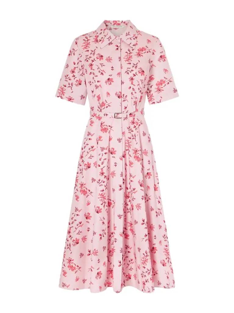 Emilia Wickstead Rubie Belted Floral-print Organic Cotton-poplin Midi Dress