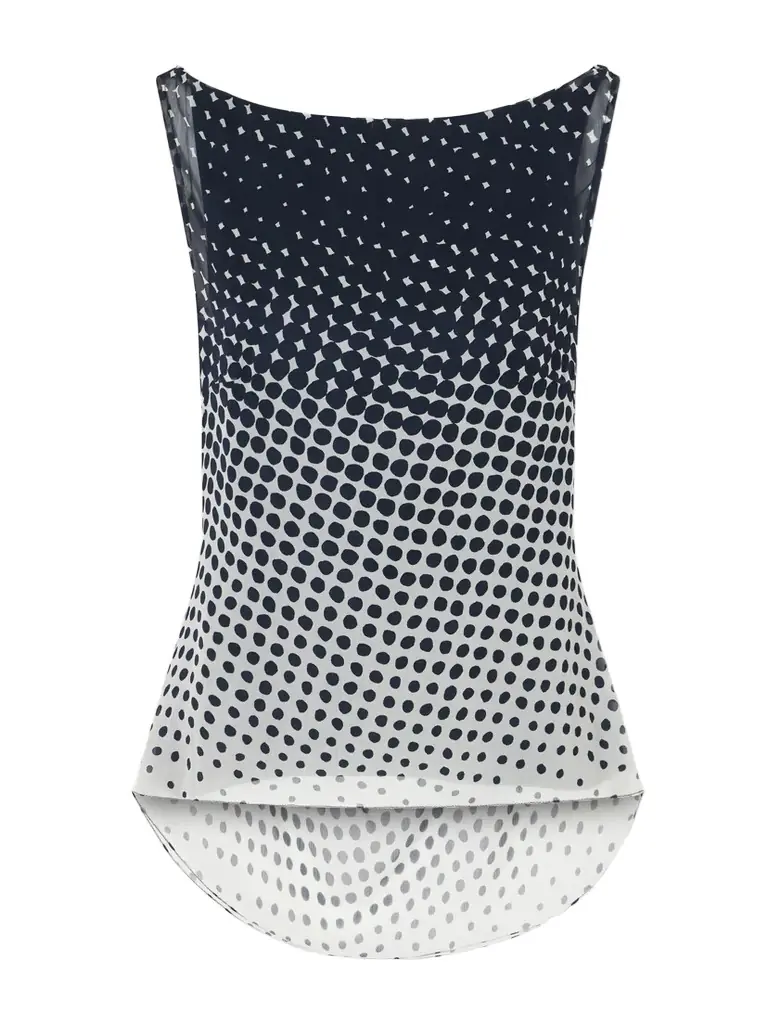 Christopher John Rogers Halftone Wiggle Dot Printed Crinkled-chiffon Top